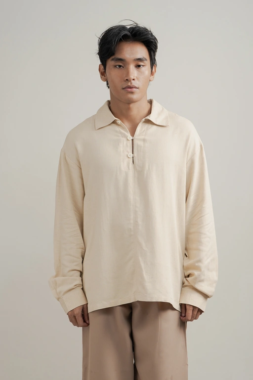 Image of Zain Shirt in Cream Linen