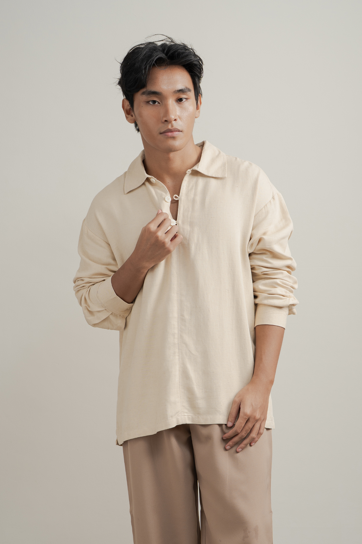 Zain Shirt in Cream Linen