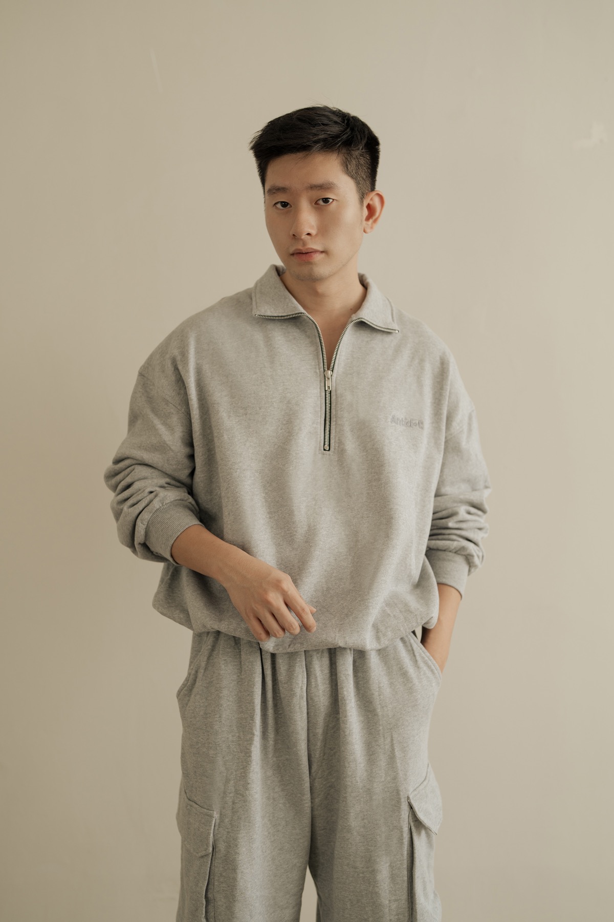 Signature Half Zip Misty Grey
