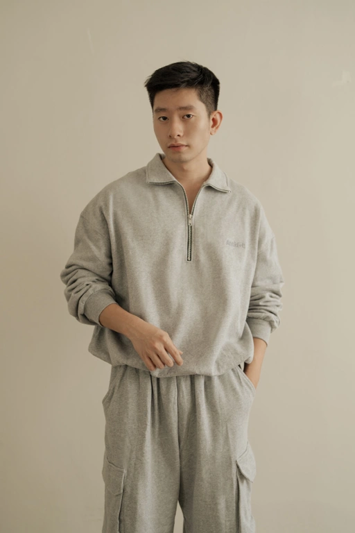 Image of Signature Half Zip Misty Grey