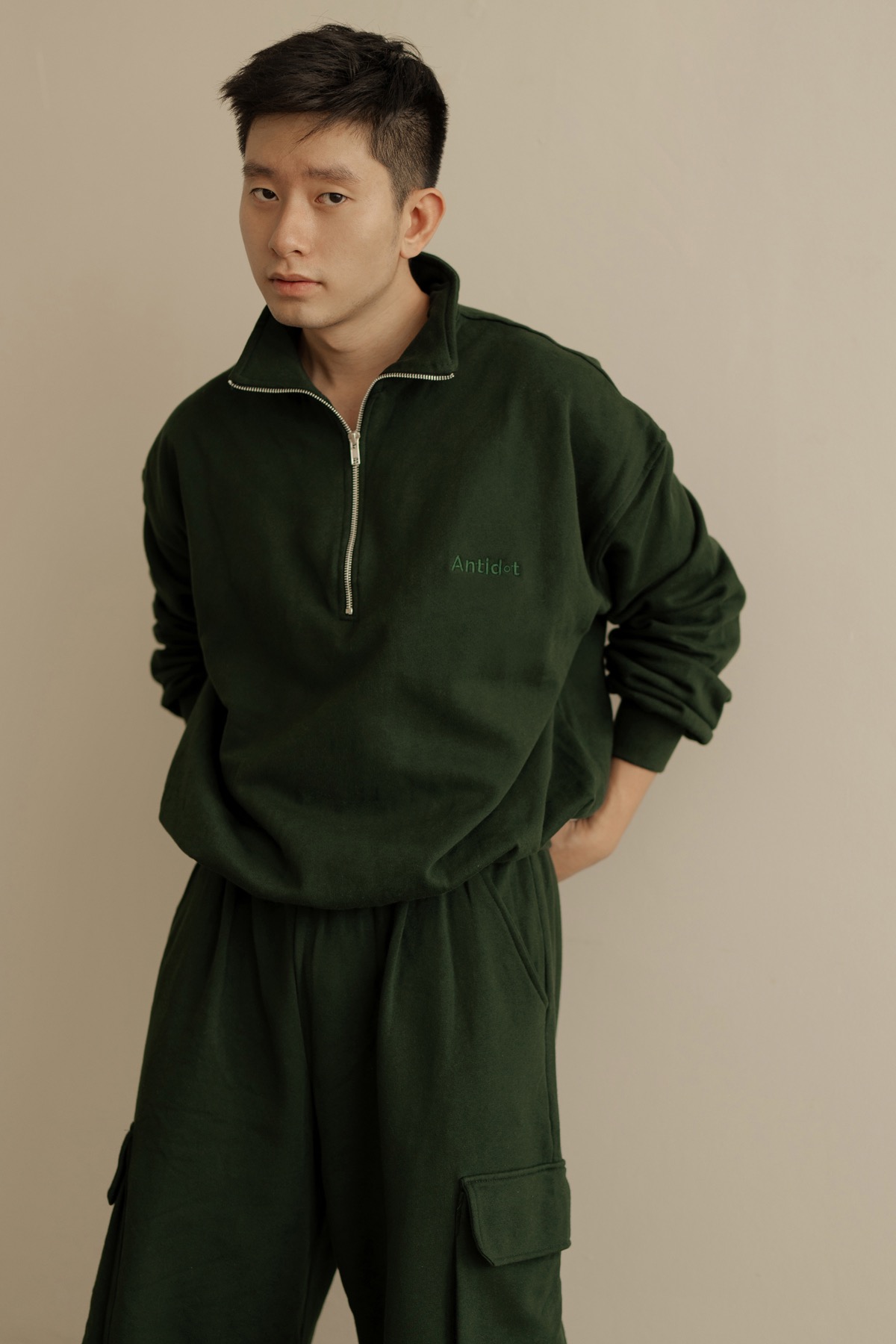 Signature Half Zip Sweatshirt Sycamore