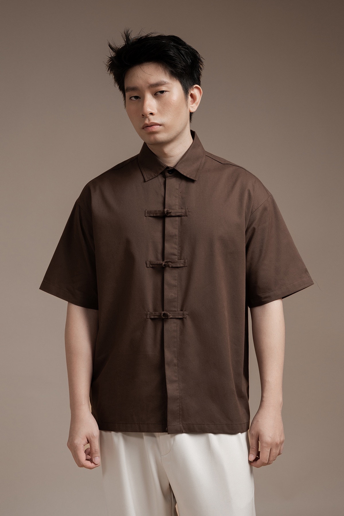 Kai Short Sleeve Shirt in Espresso