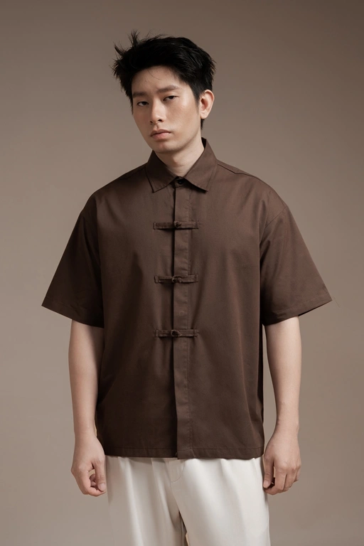 Image of Kai Short Sleeve Shirt in Espresso 