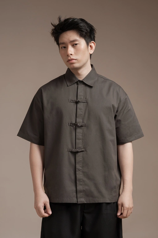 Image of Kai Short Sleeve Shirt in Charcoal