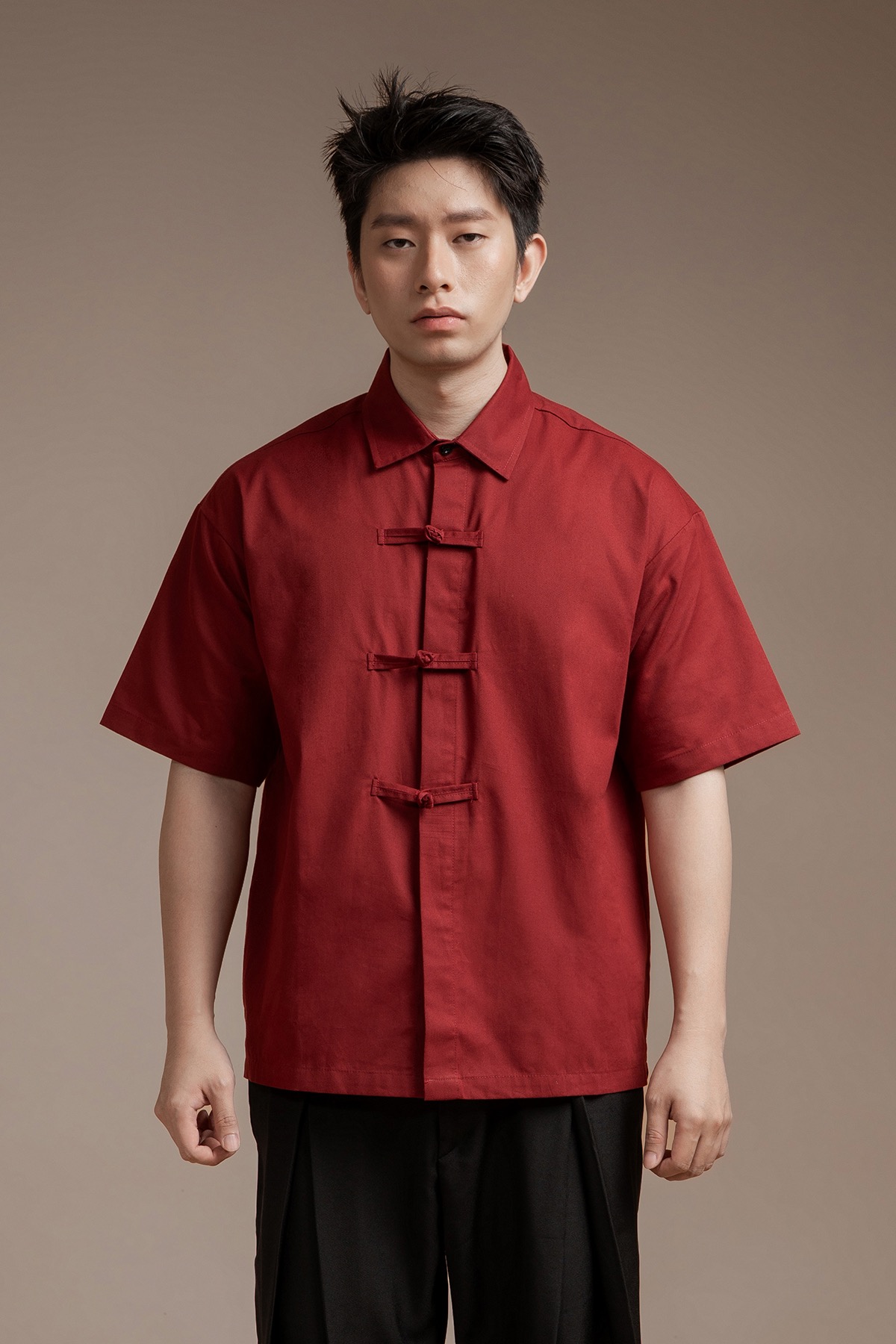Kai Short Sleeve Shirt in Red
