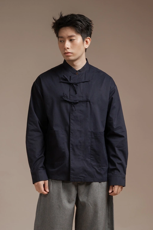 Image of Sheng Long Shirt in Navy