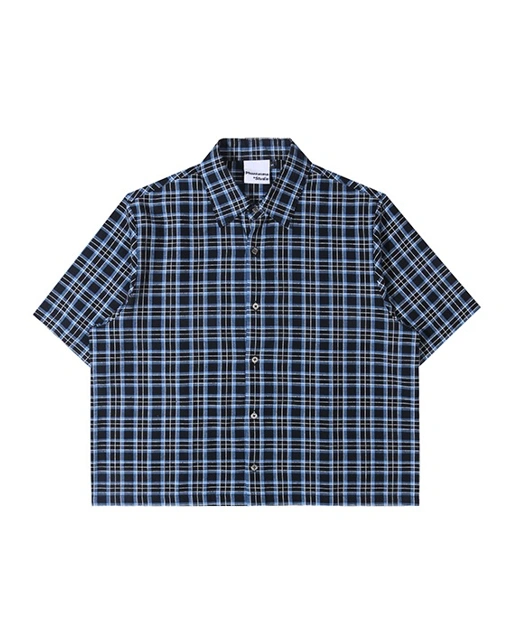 Image of Jansen 2.0 Boxy Plaid Crop Shirt. Black