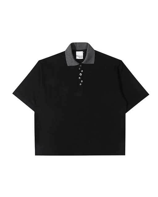 Image of Miles Oversized Polo Shirt. Black