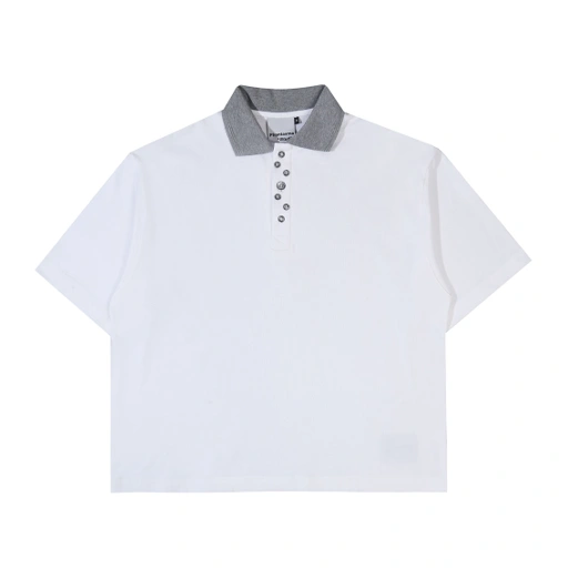 Image of Miles Oversized Polo Shirt. White