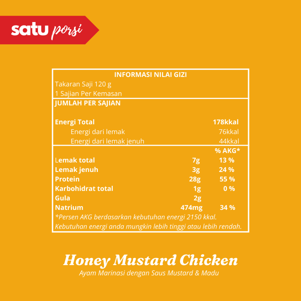 Frozen Food Satu Porsi Siap Masak Honey Mustard Chicken