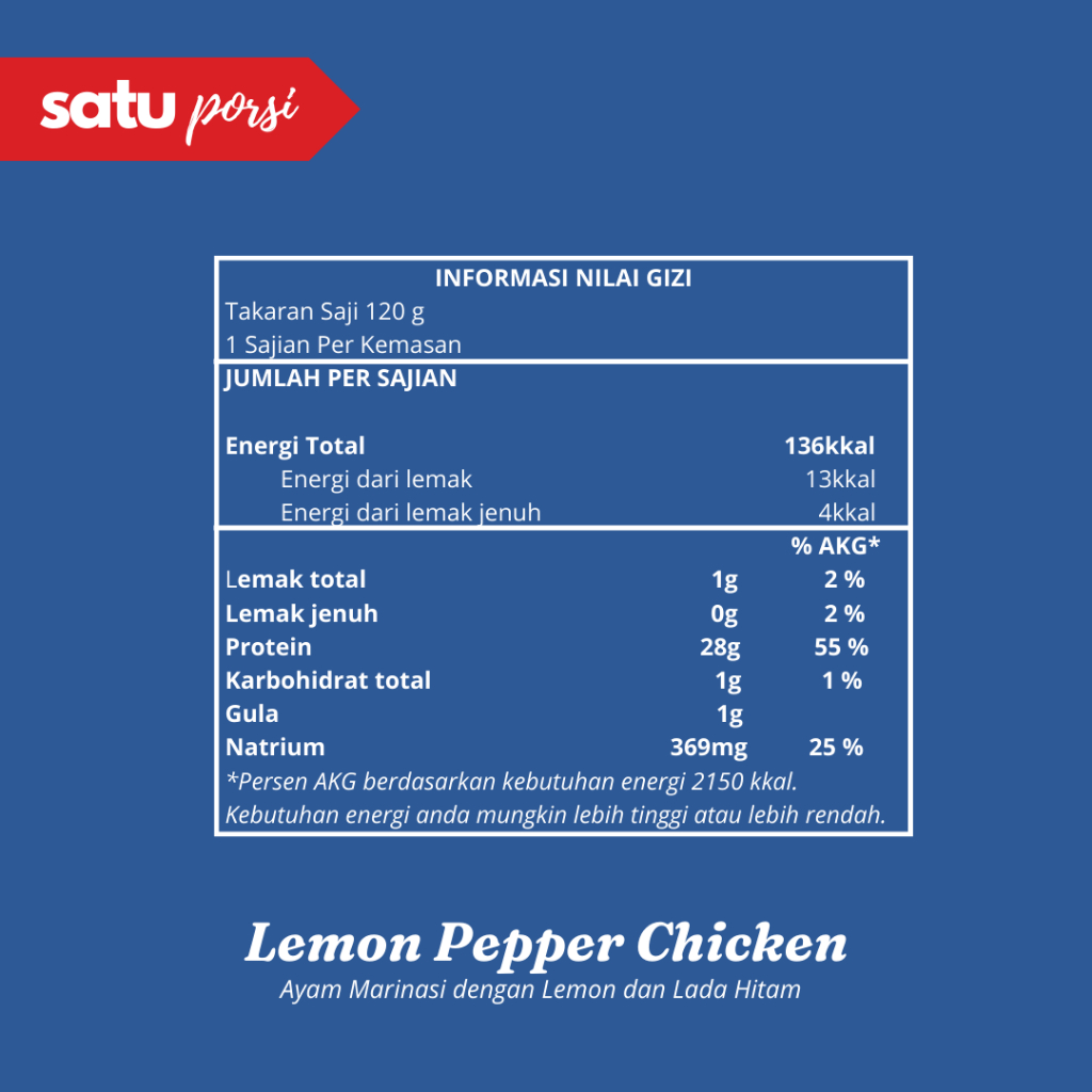 Frozen Food Satu Porsi Siap Masak Lemon Pepper Chicken
