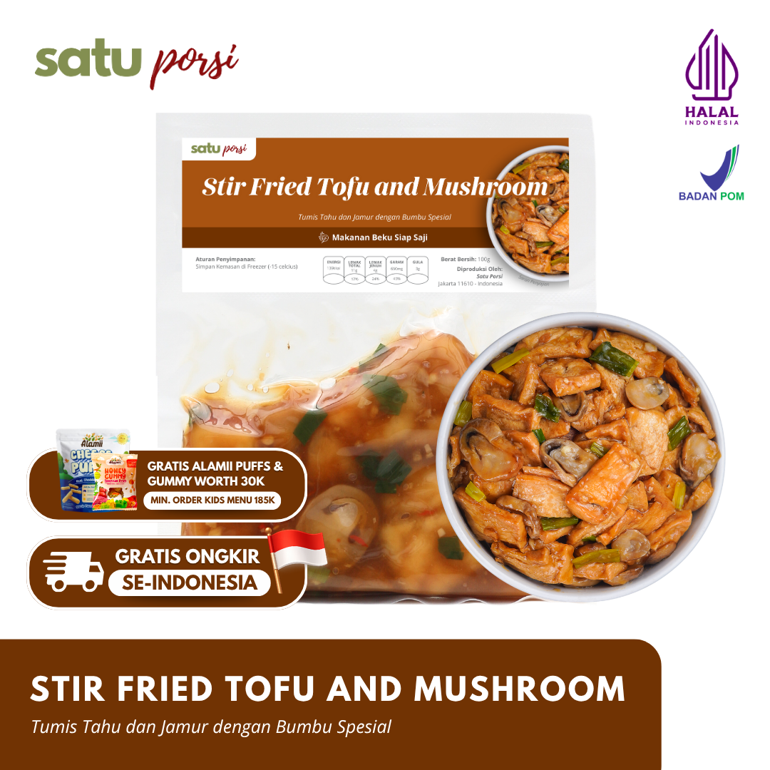 Satu Porsi Stir Fried Tofu and Mushroom