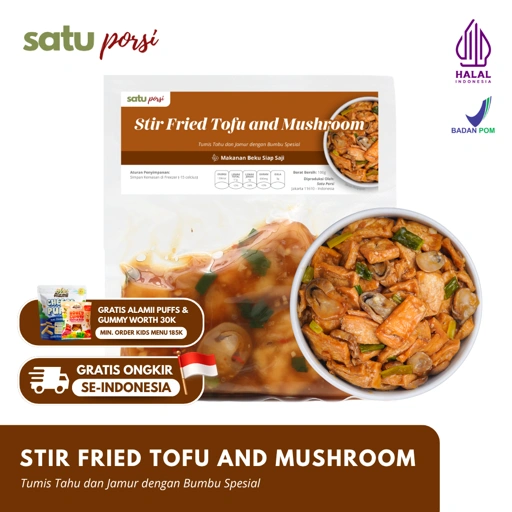 Image of Satu Porsi Stir Fried Tofu and Mushroom