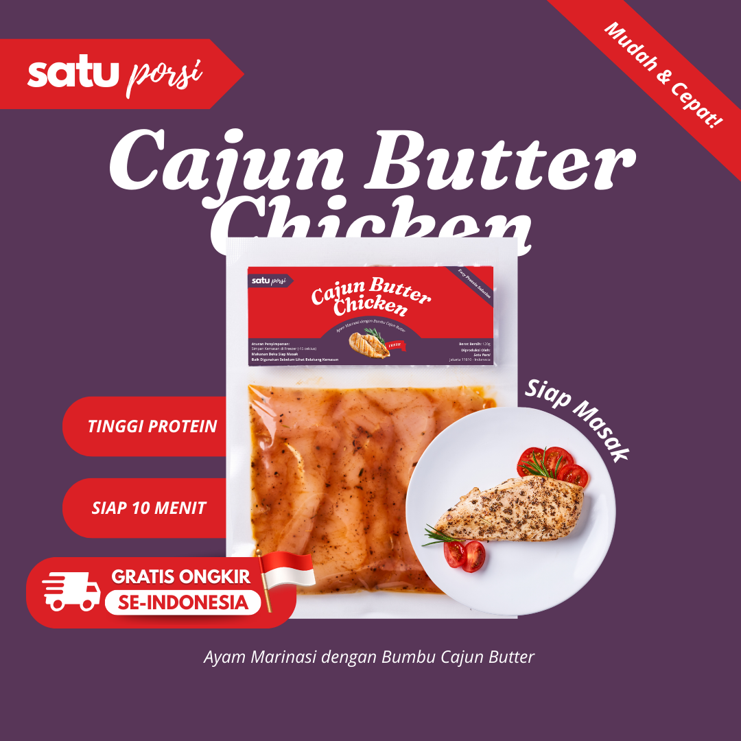 Frozen Food Satu Porsi Siap Masak Cajun Butter Chicken