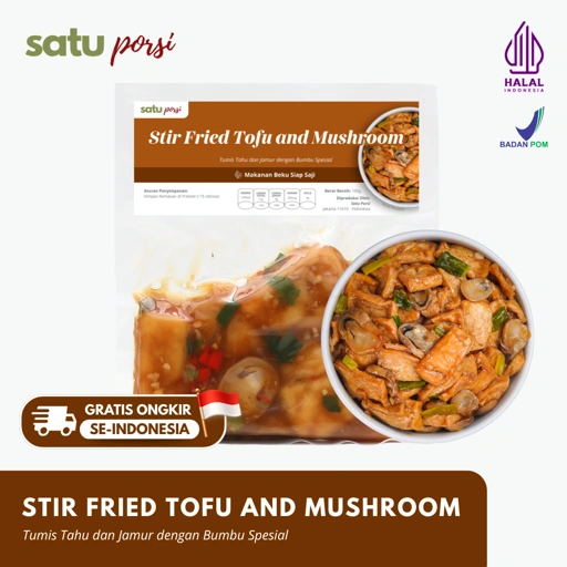 Satu Porsi Stir Fried Tofu and Mushroom