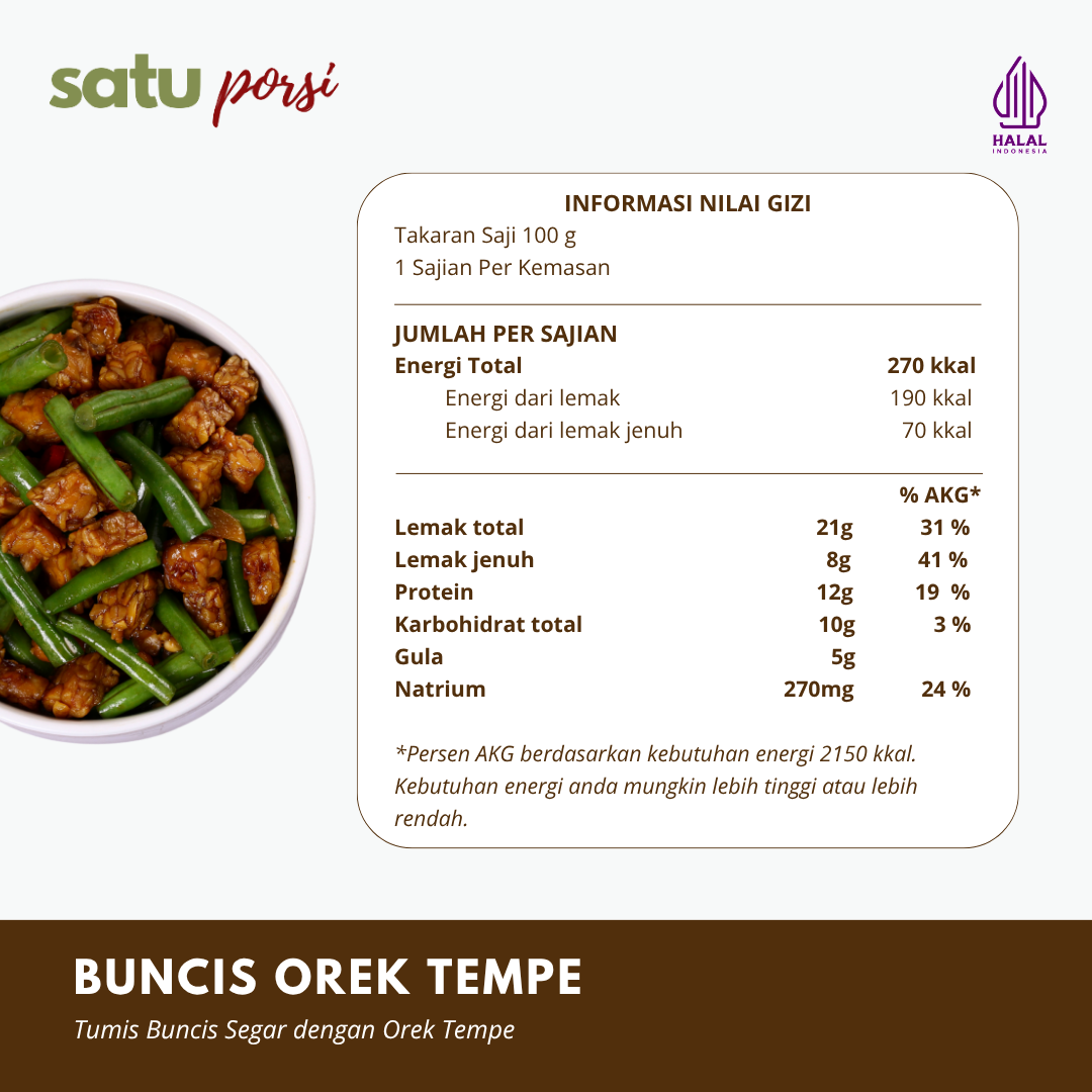 Satu Porsi Buncis Orek Tempe