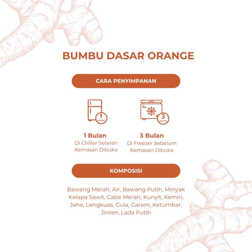 Satu Porsi BUMBU DASAR (Putih/Merah/Orange/Kuning)