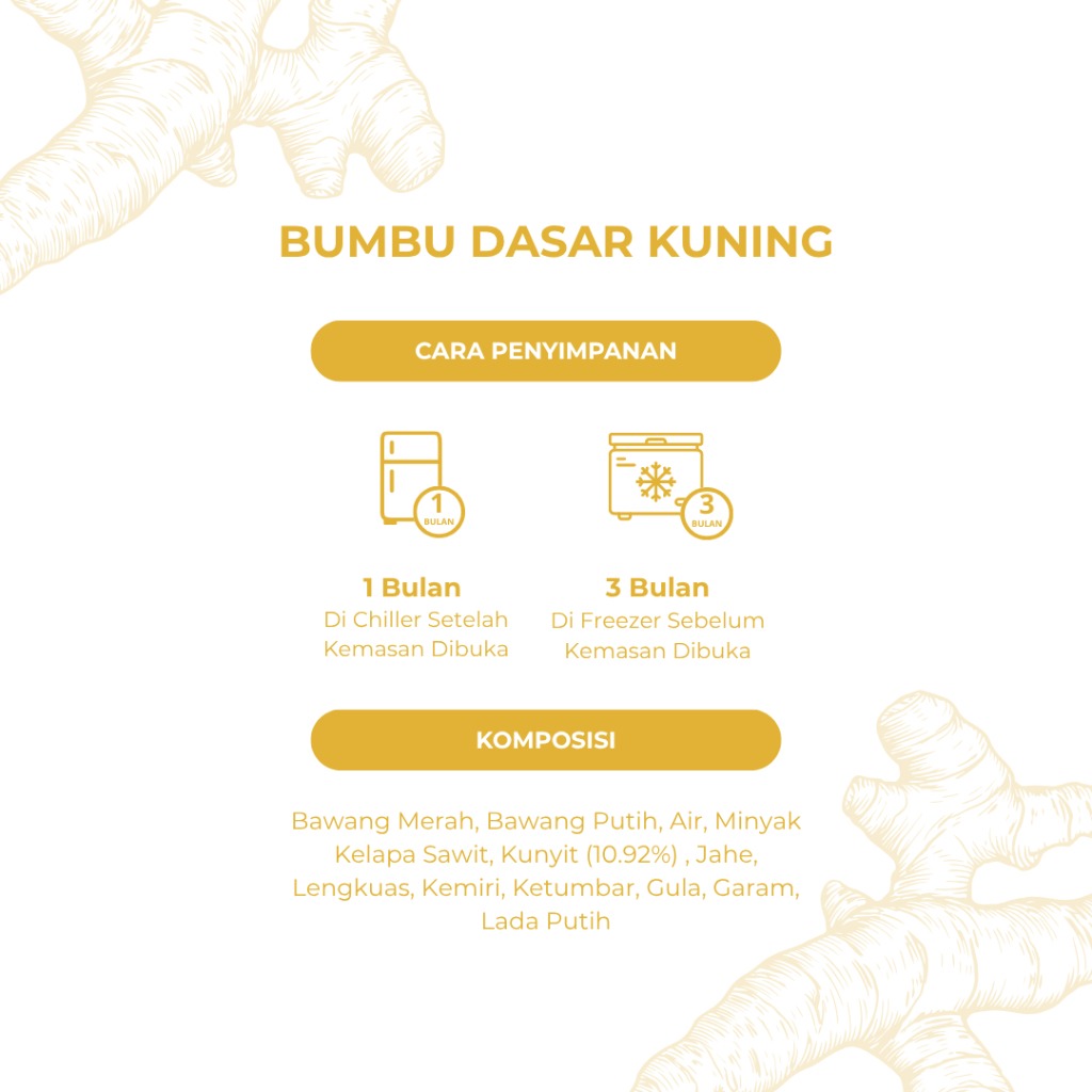 Satu Porsi BUMBU DASAR (Putih/Merah/Orange/Kuning)