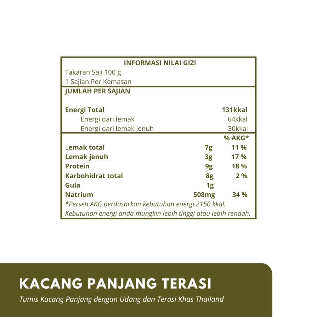 Satu Porsi Kacang Panjang Terasi