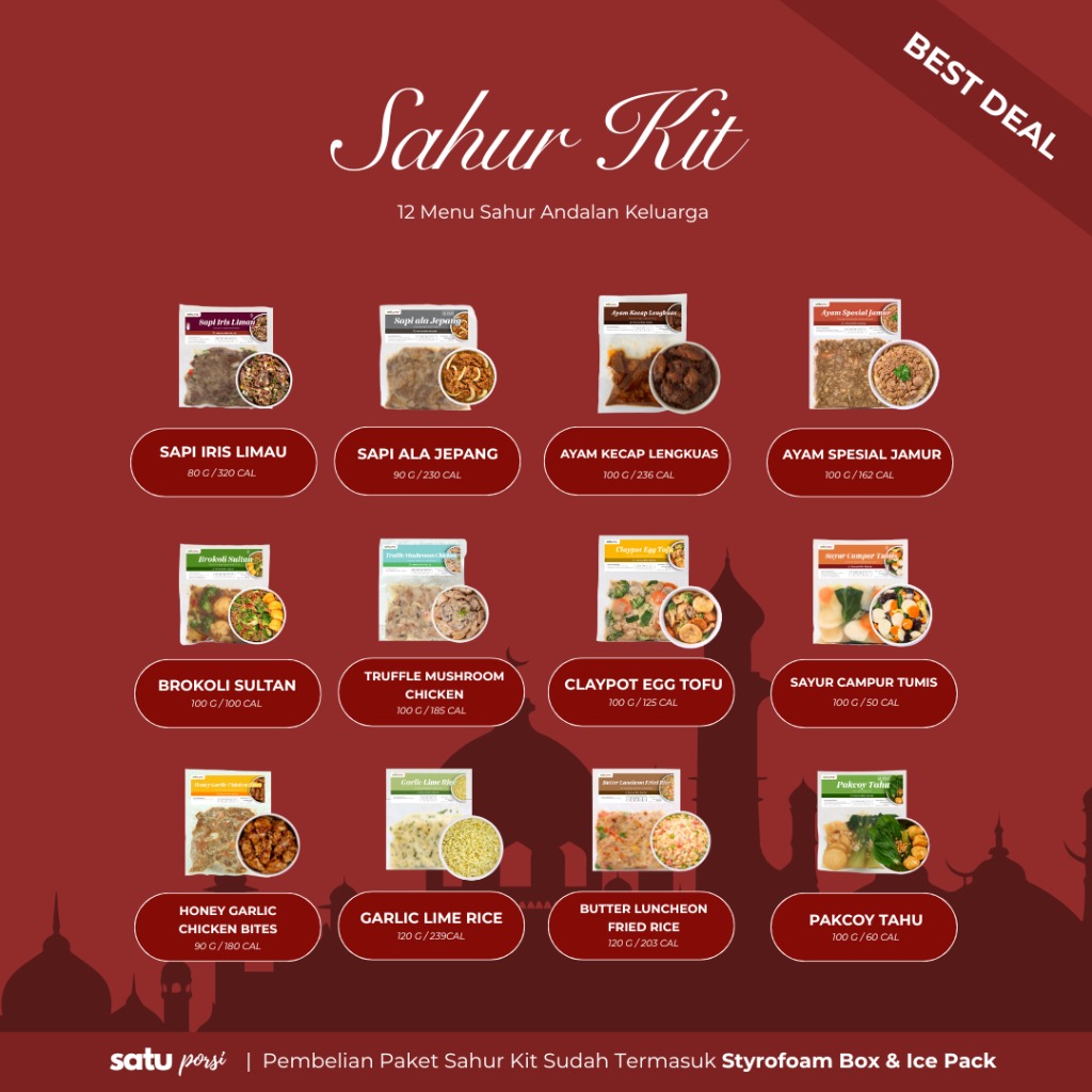 Satu Porsi Sahur Kit (Paket Makanan Sahur 12 Menu)