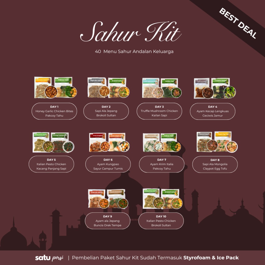 Satu Porsi Sahur Kit (Paket Makanan Sahur 40 Menu)