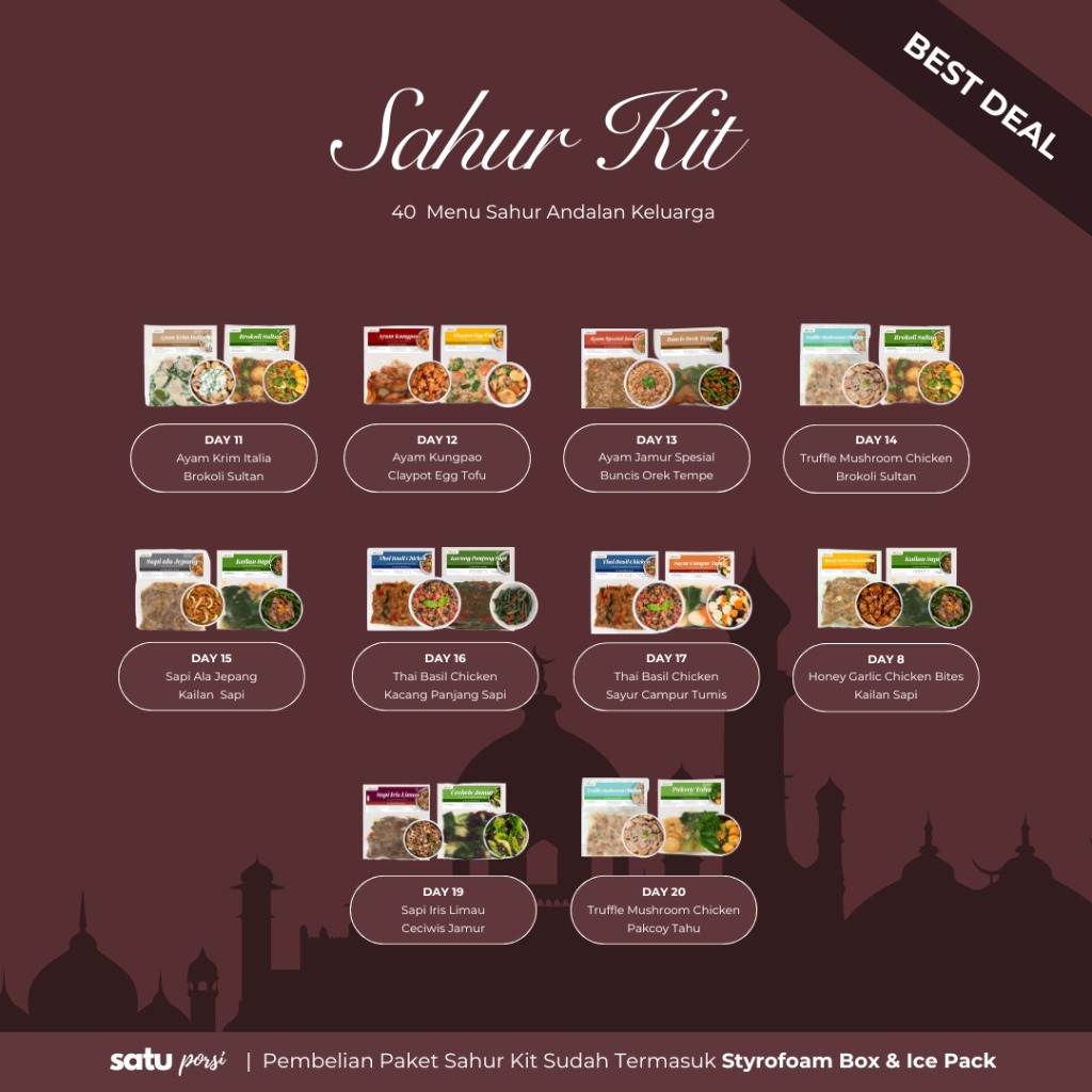 Satu Porsi Sahur Kit (Paket Makanan Sahur 40 Menu)