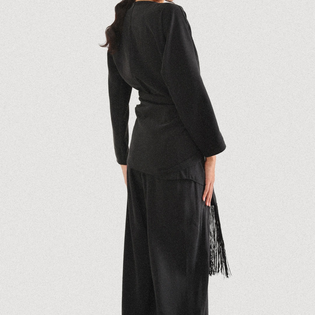 Tempo Fringe Scarf - Black