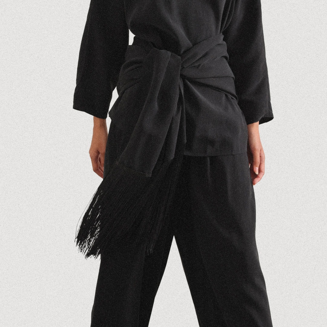 Tempo Fringe Scarf - Black