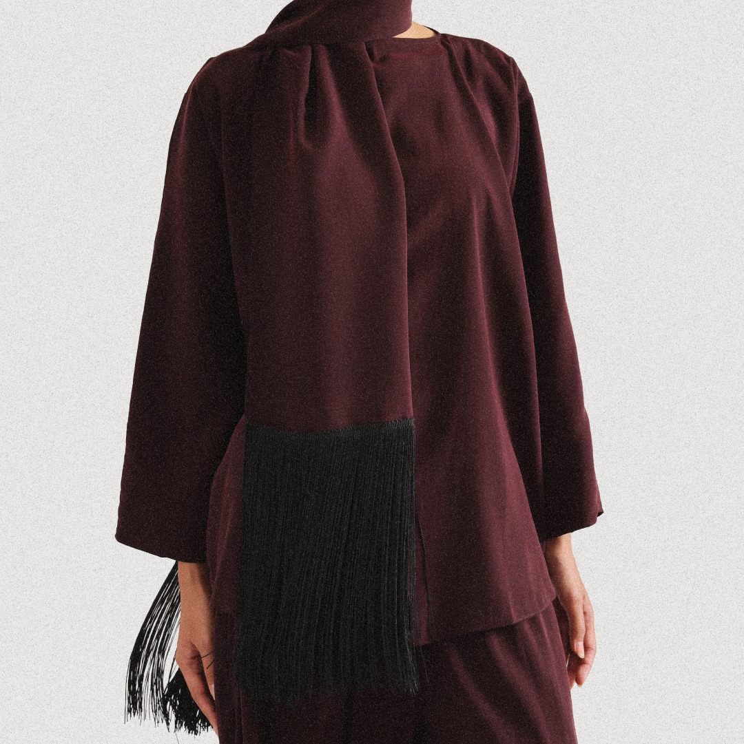 Tempo Fringe Scarf - Maroon