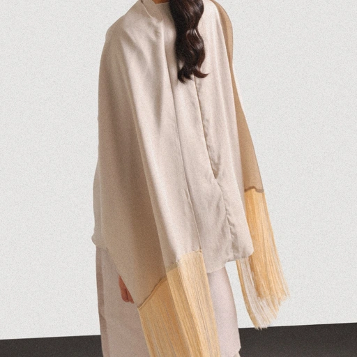 Image of Tempo Fringe Scarf - Beige