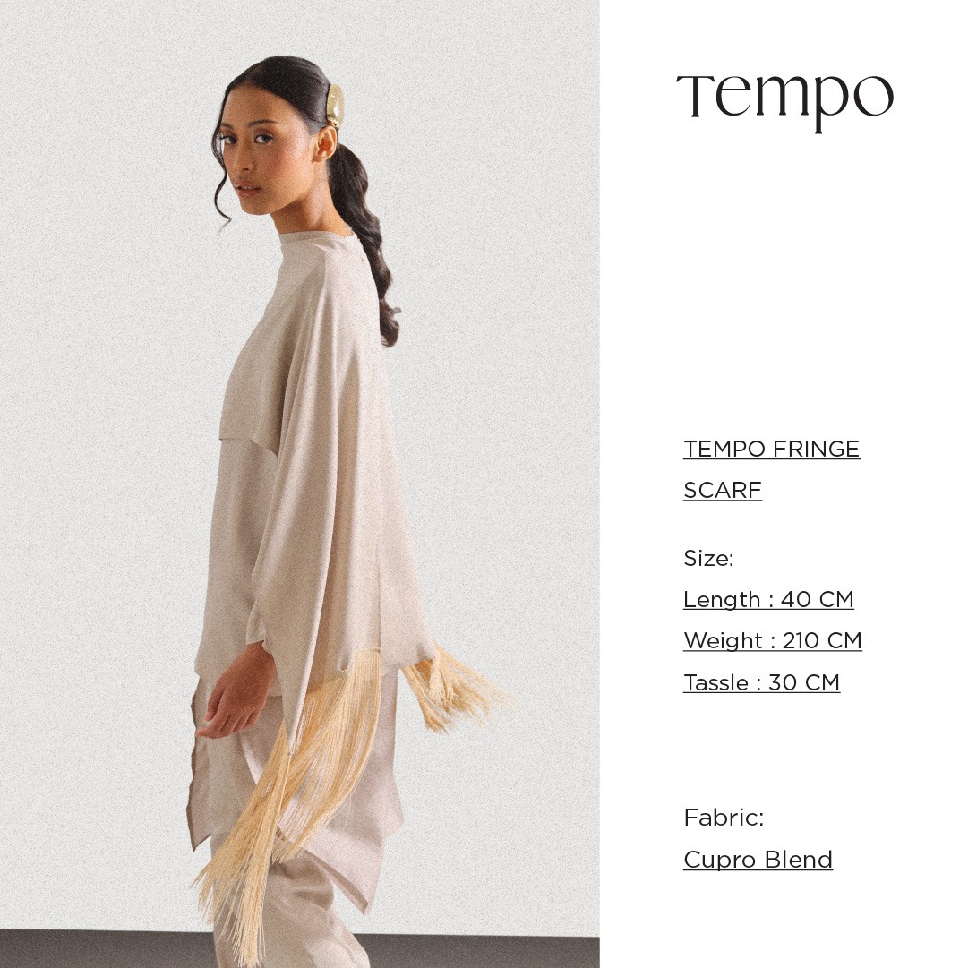 Tempo Fringe Scarf - Beige