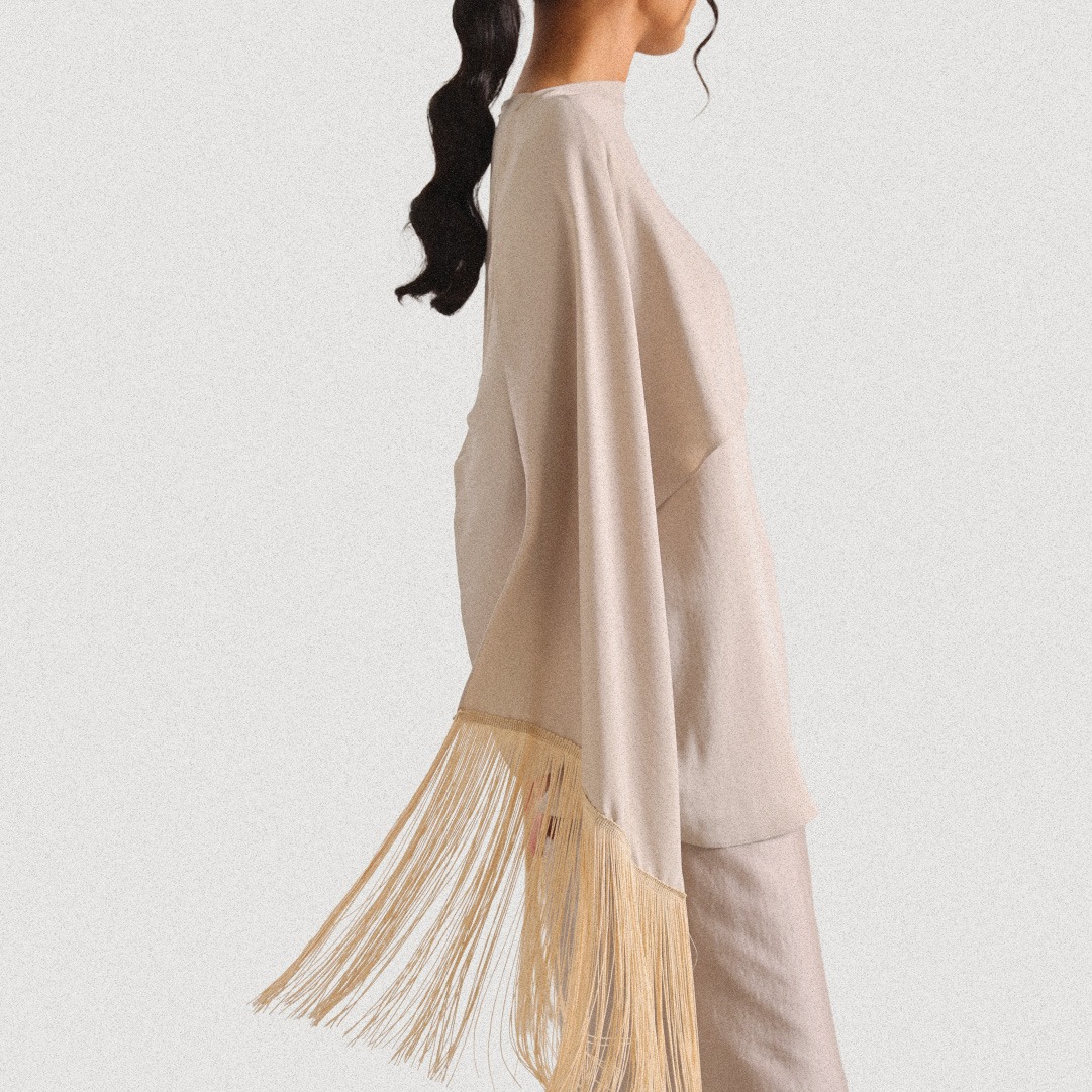 Tempo Fringe Scarf - Beige