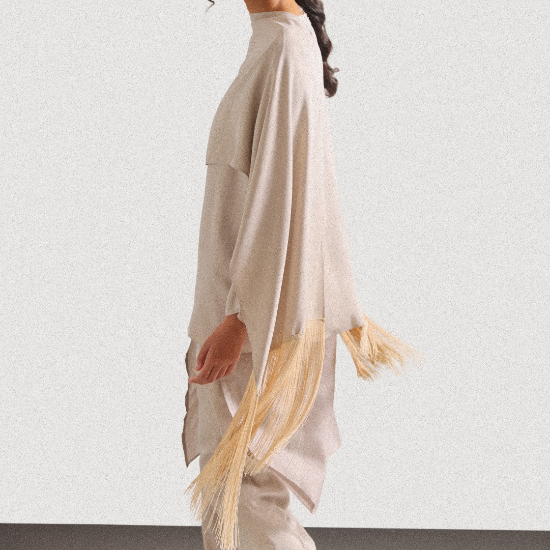 Tempo Fringe Scarf - Beige