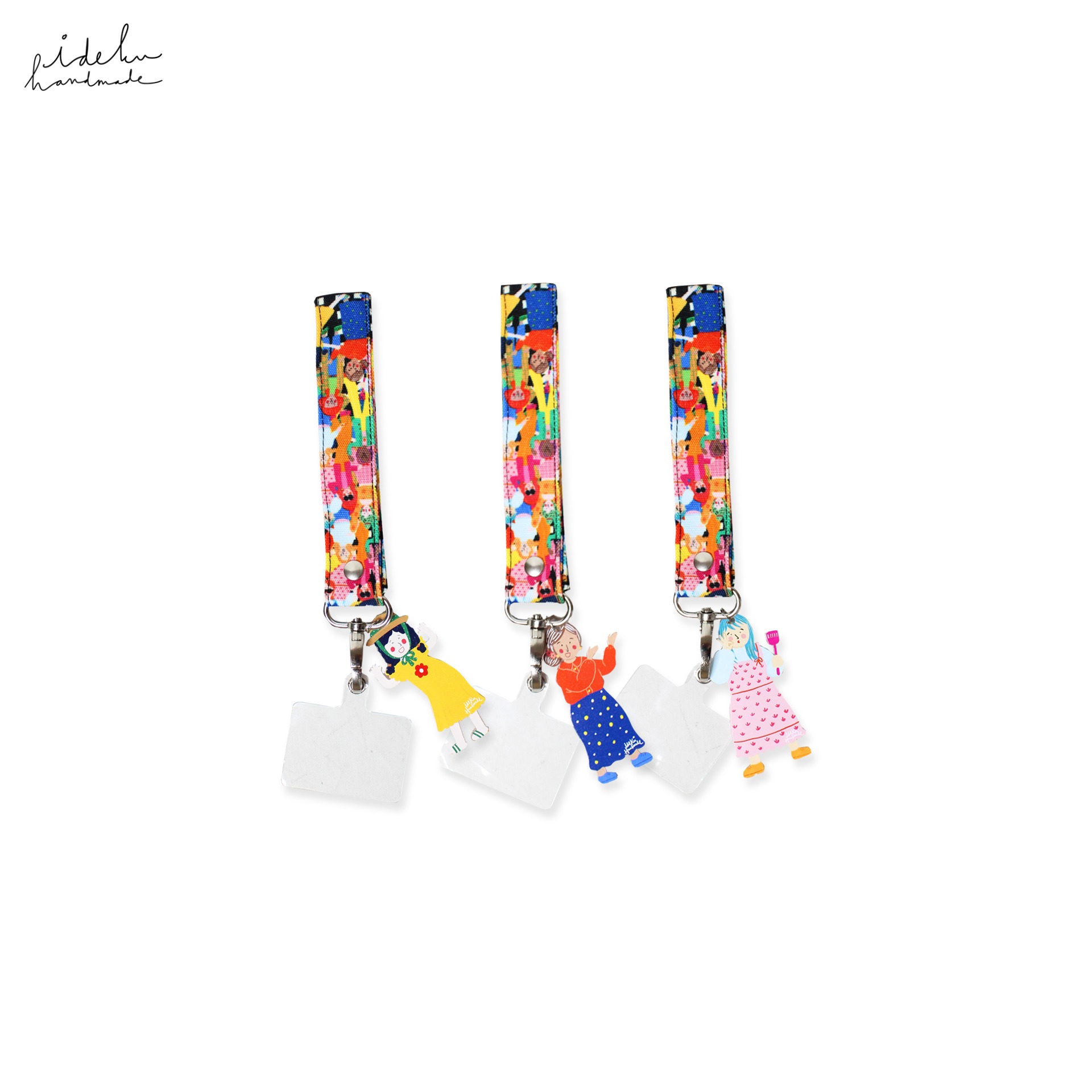 Fancy Faces Black Phone Strap