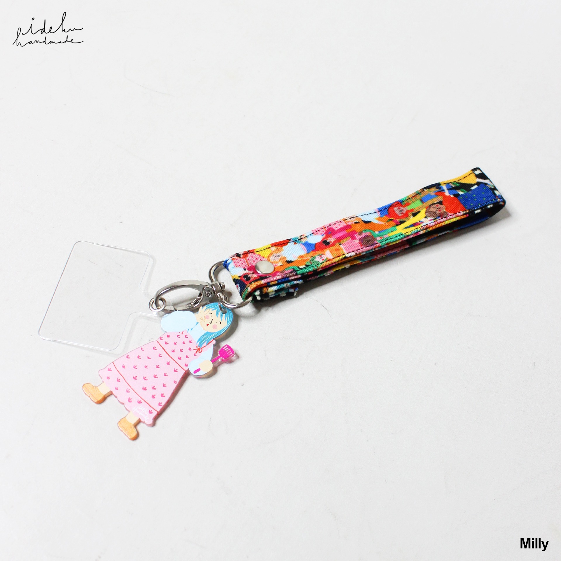 Fancy Faces Black Phone Strap