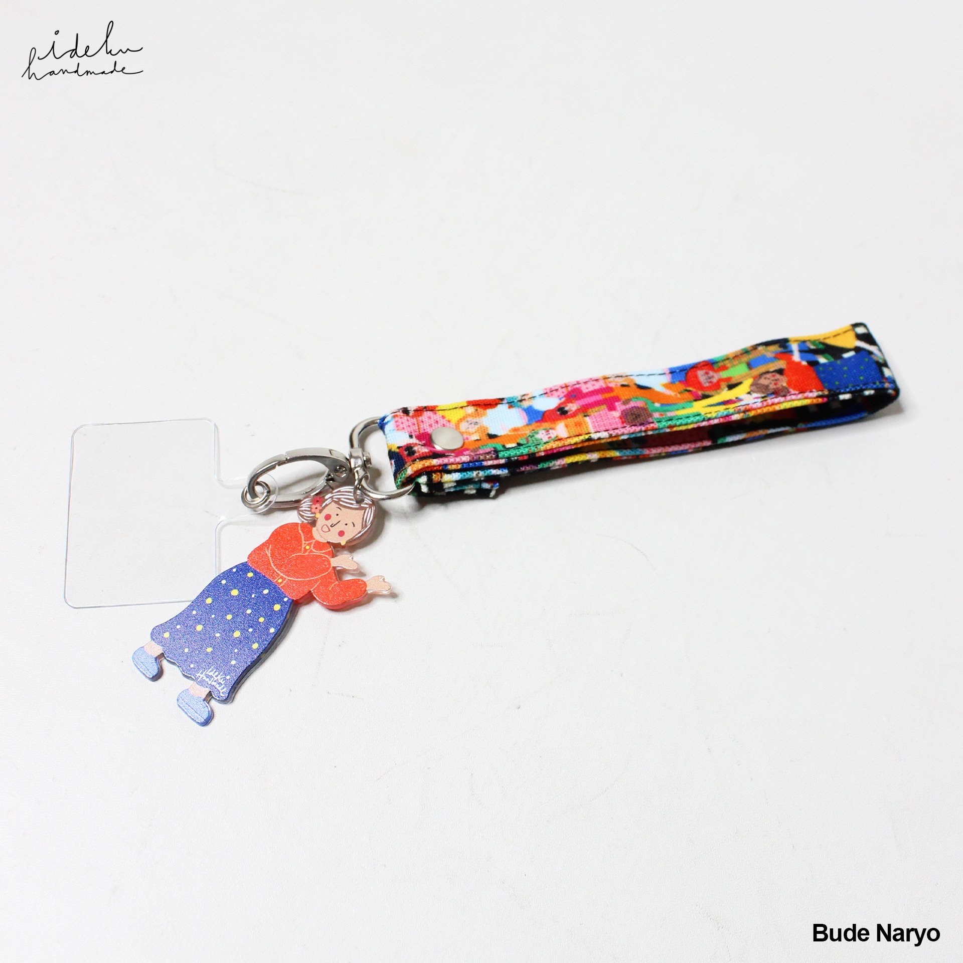 Fancy Faces Black Phone Strap