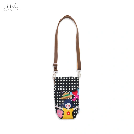 Image of Fancy Faces Black Sling Pouch