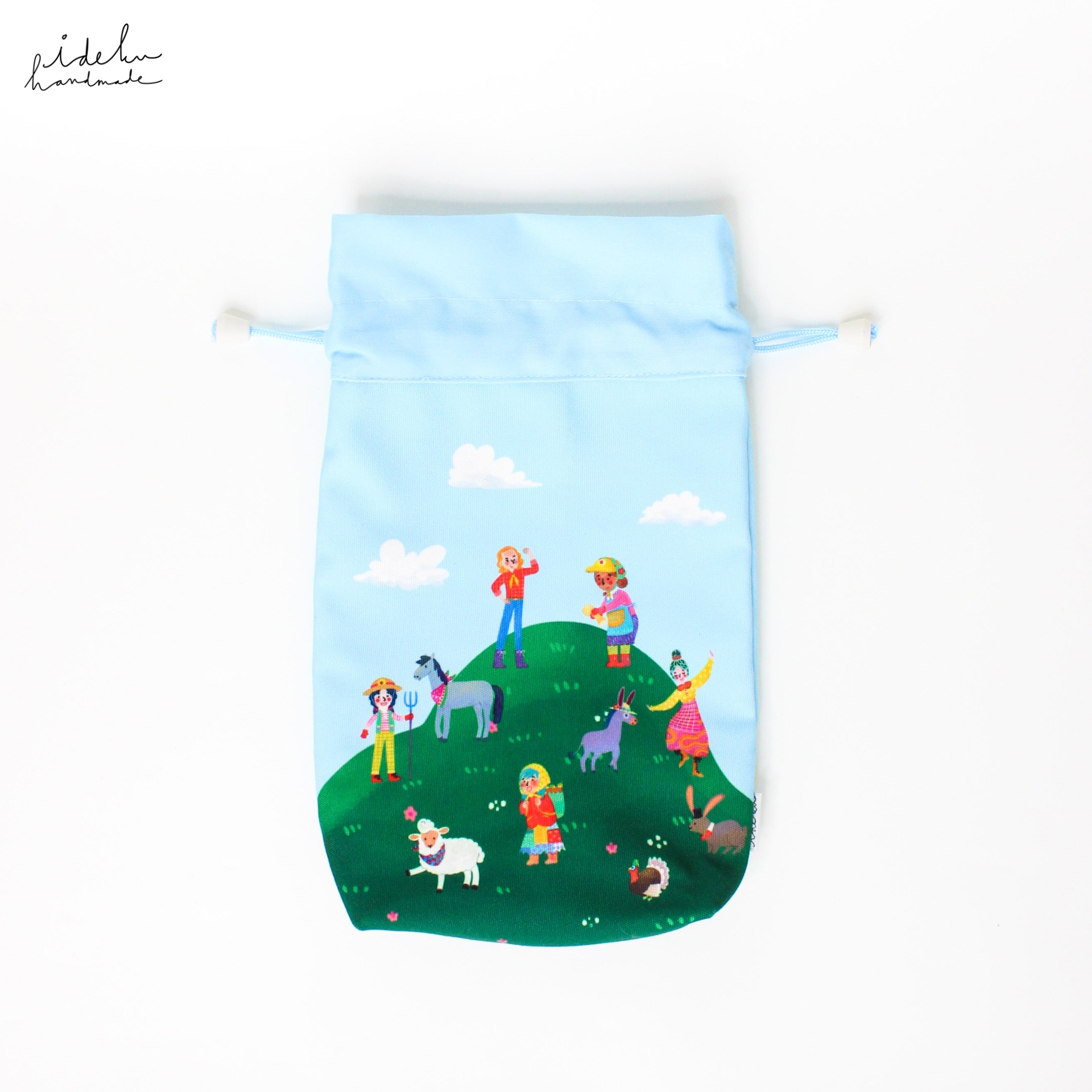 Faces Farm Drawstring Pouch