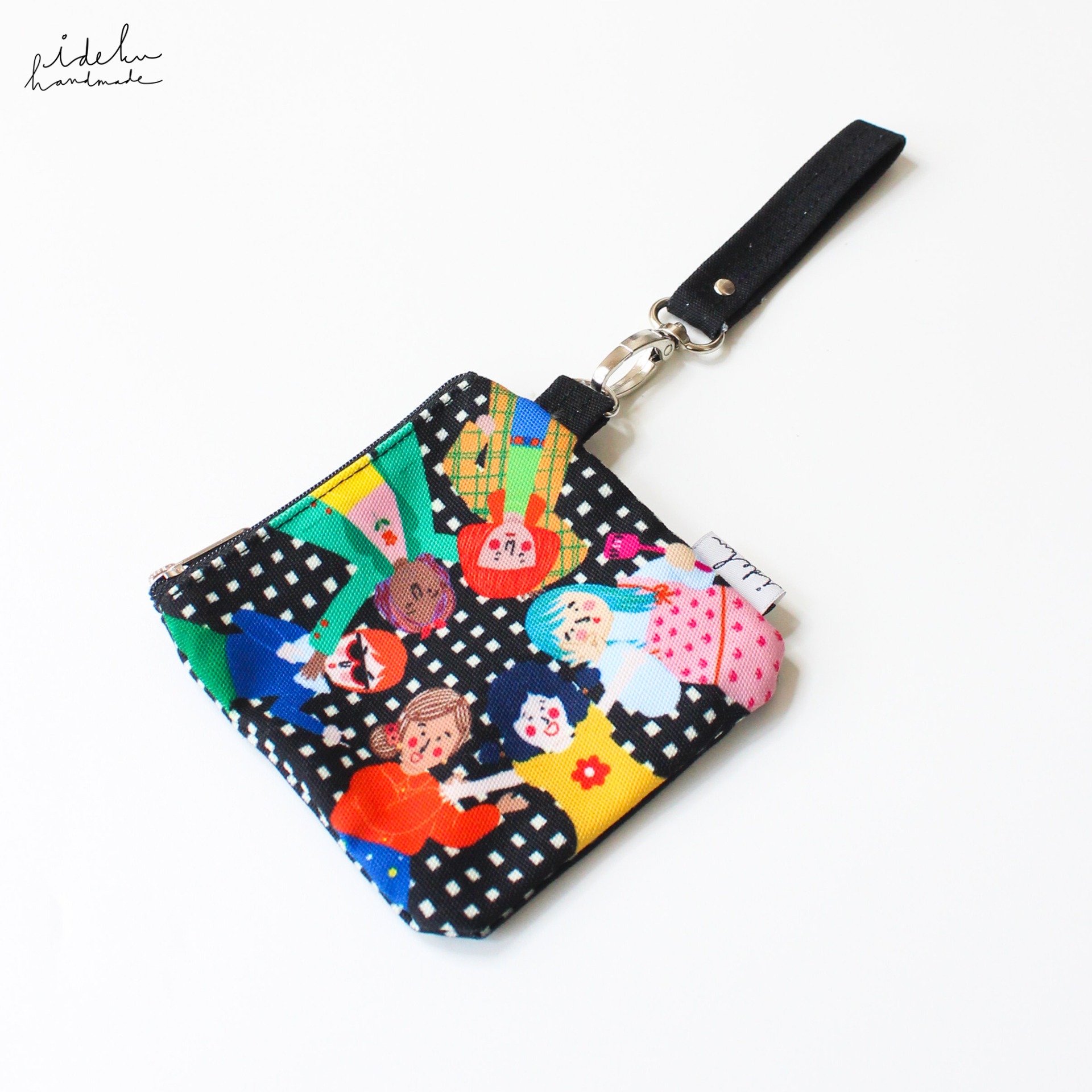 Fancy Faces Black Coin Pouch