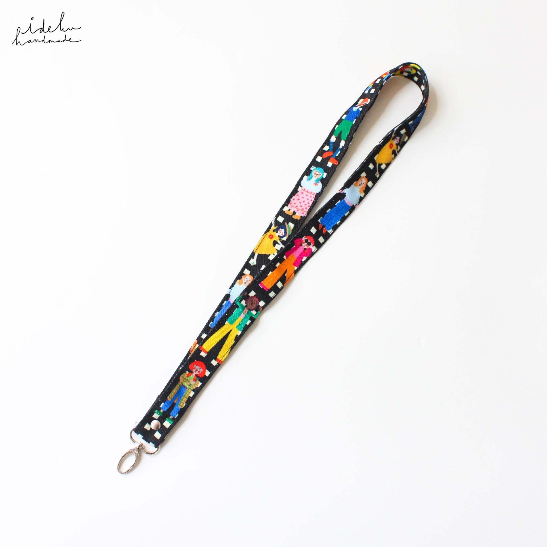 Fancy Faces Black Lanyard
