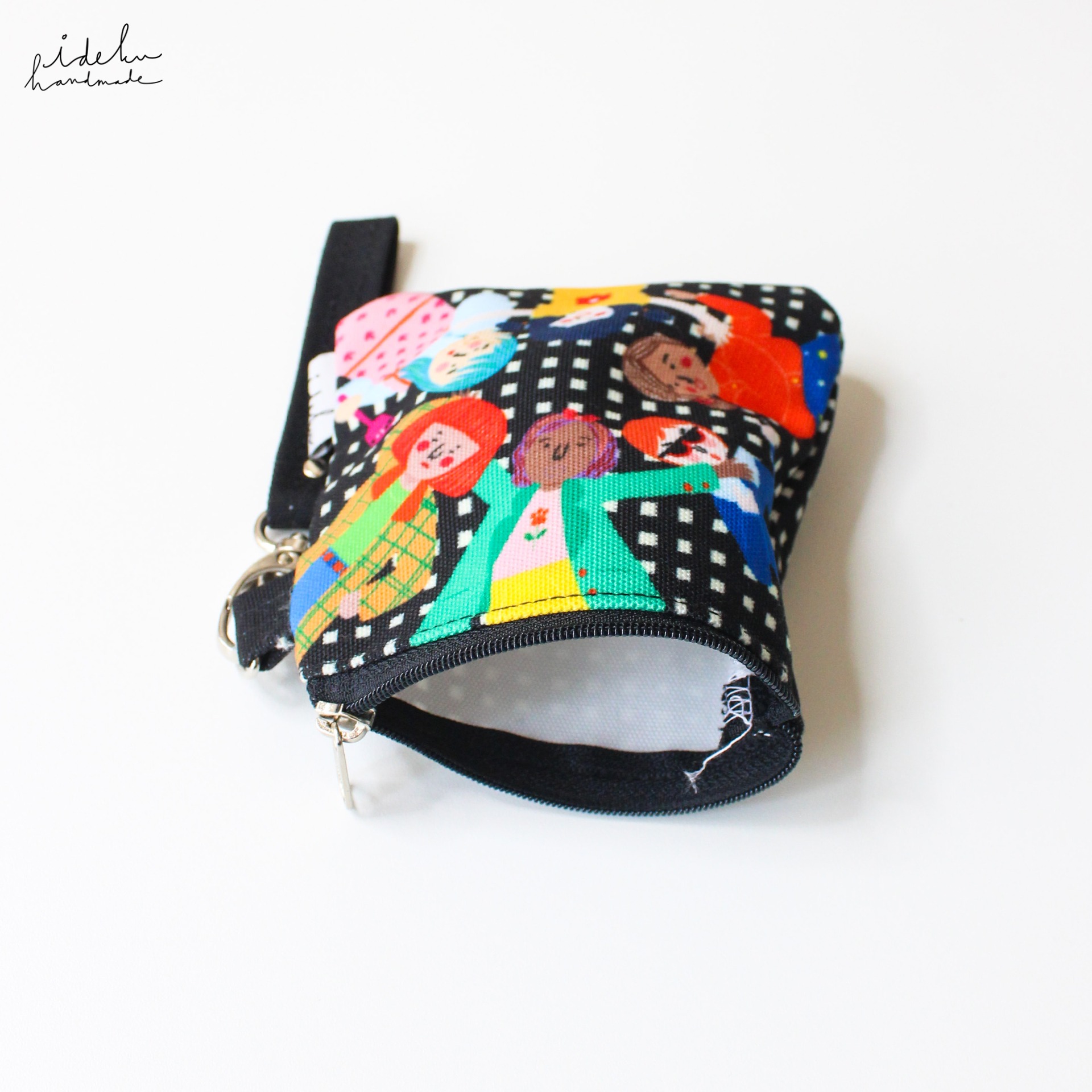 Fancy Faces Black Coin Pouch