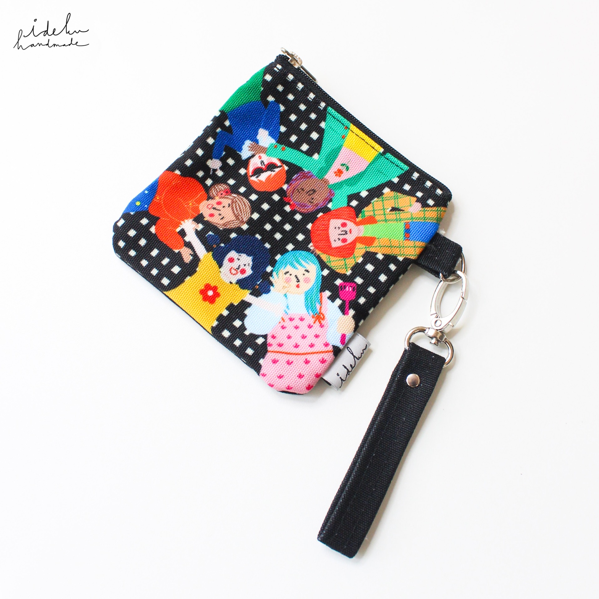 Fancy Faces Black Coin Pouch