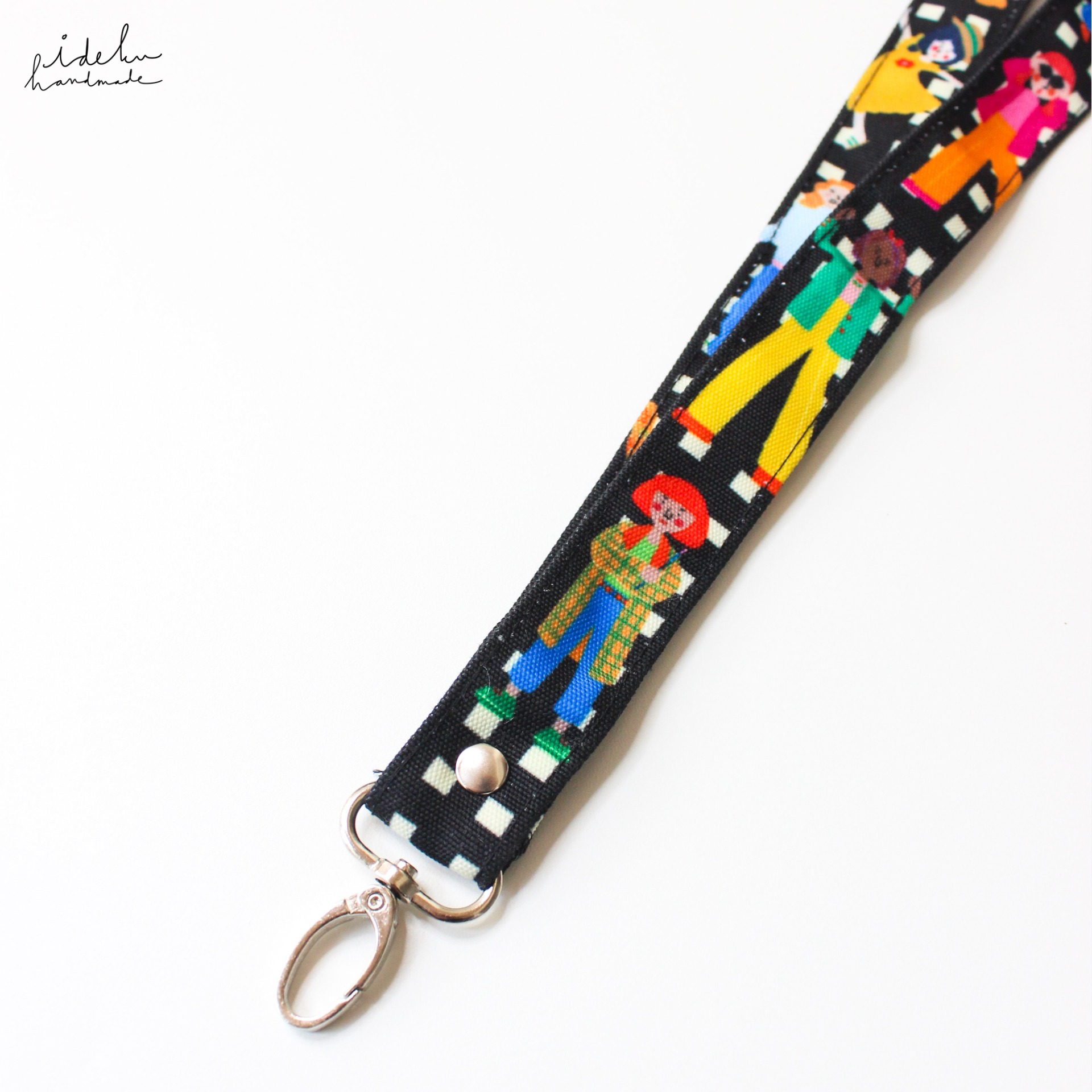 Fancy Faces Black Lanyard