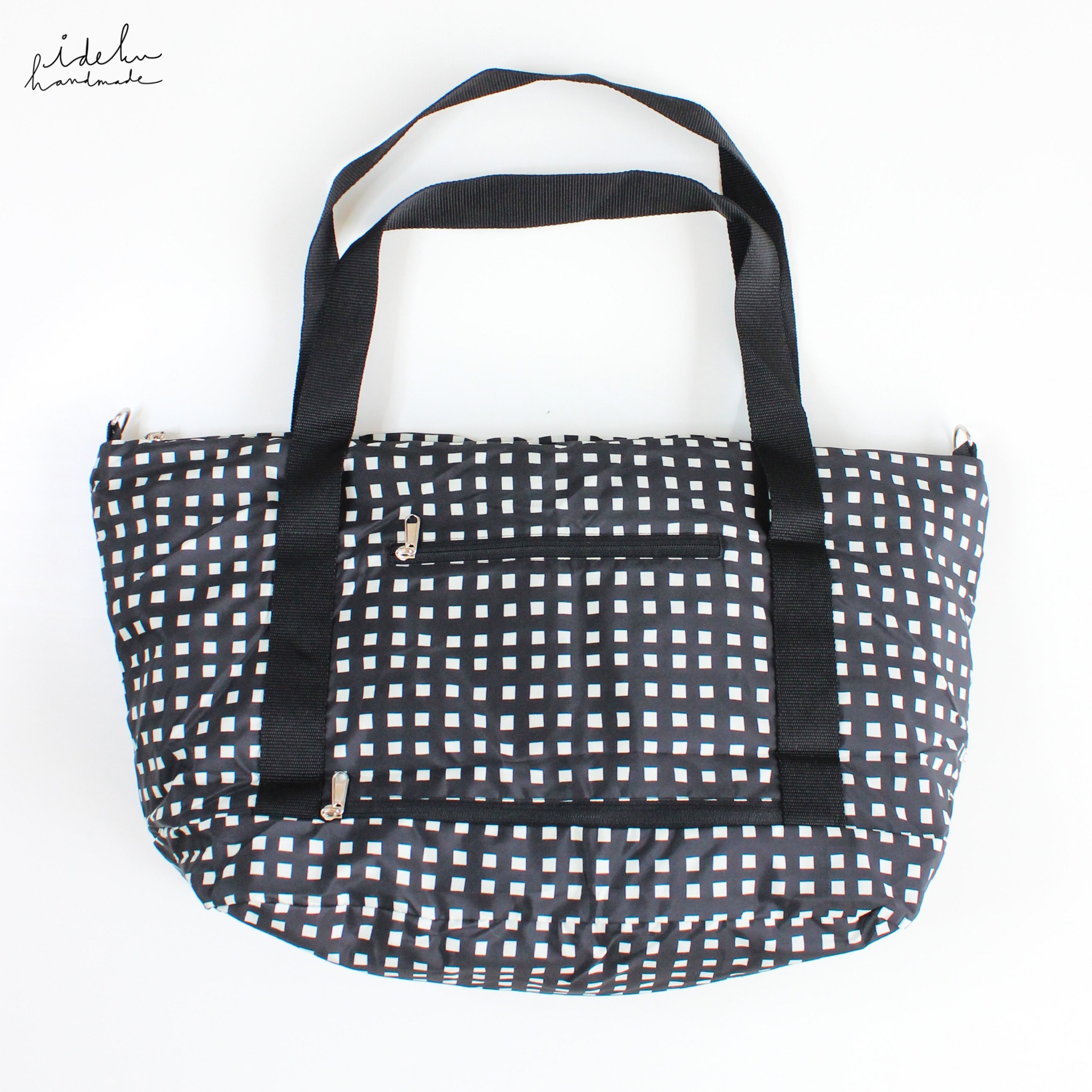 Fancy Faces Black Duffel Bag