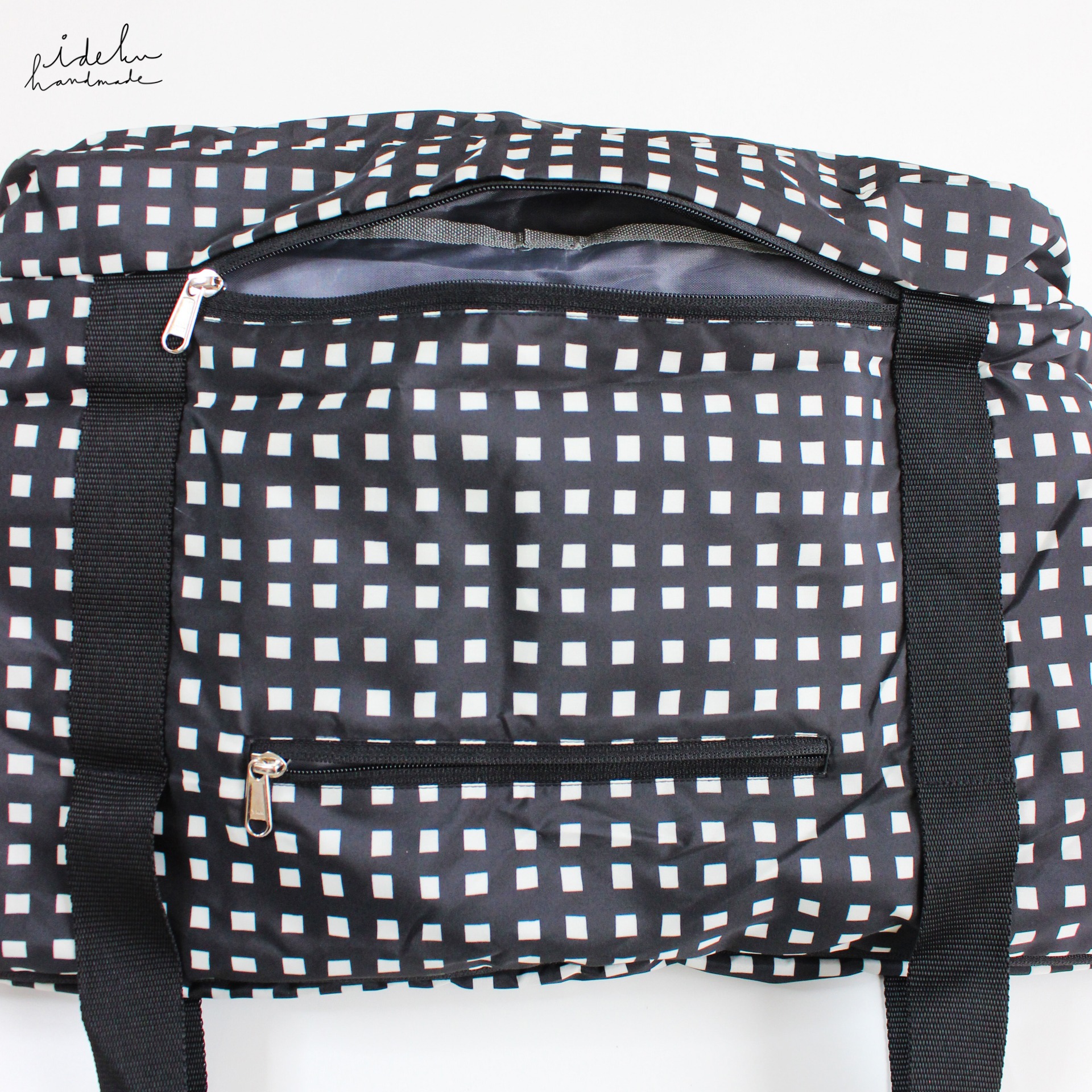 Fancy Faces Black Duffel Bag