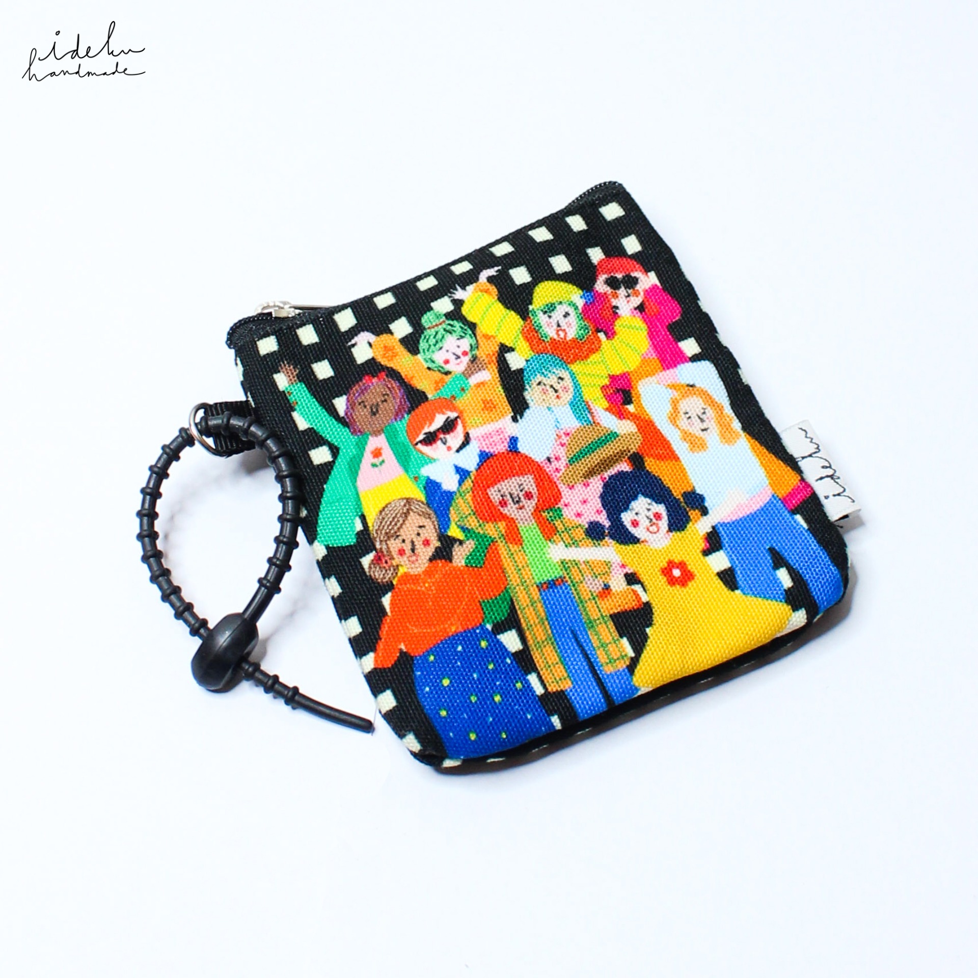Fancy Faces Black Poppy Pouch