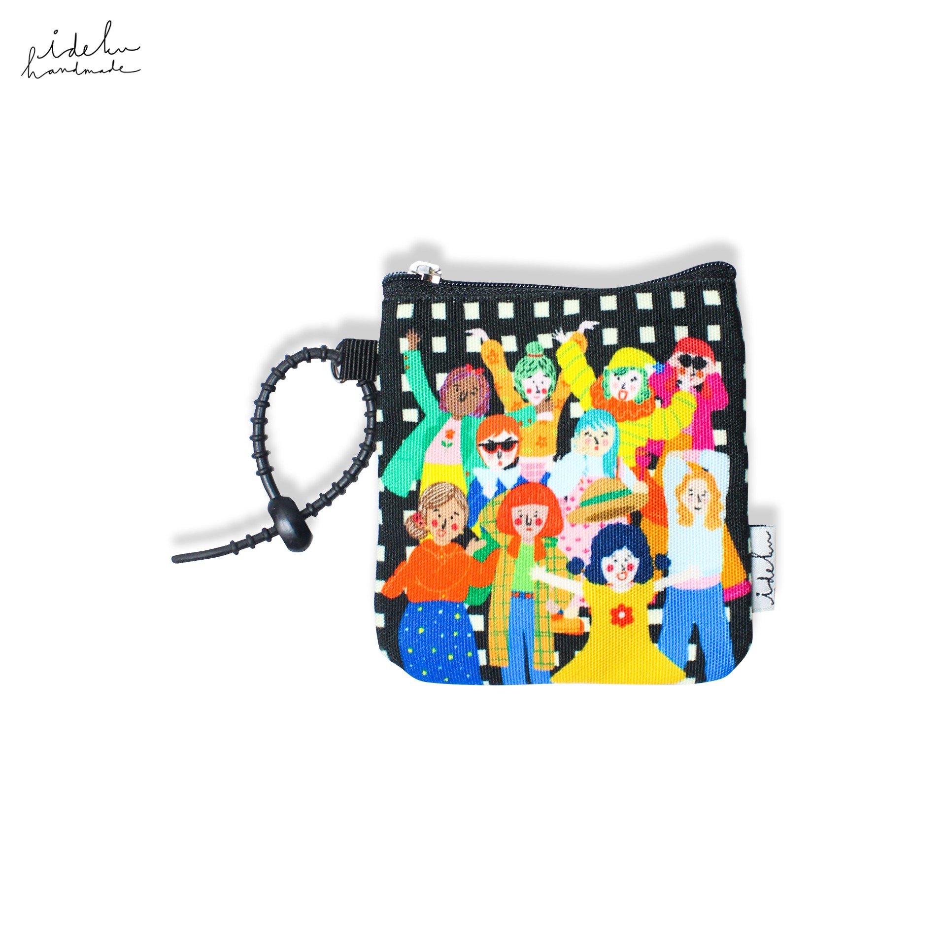 Fancy Faces Black Poppy Pouch