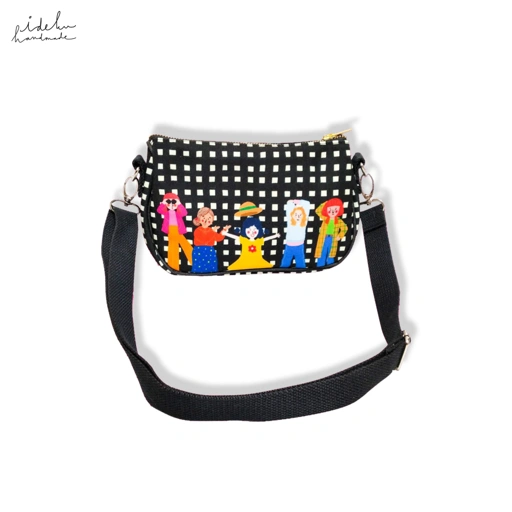 Fancy Faces Black Kiki Bag