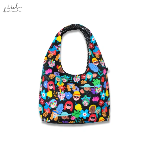 Black Faces Hobo Bag