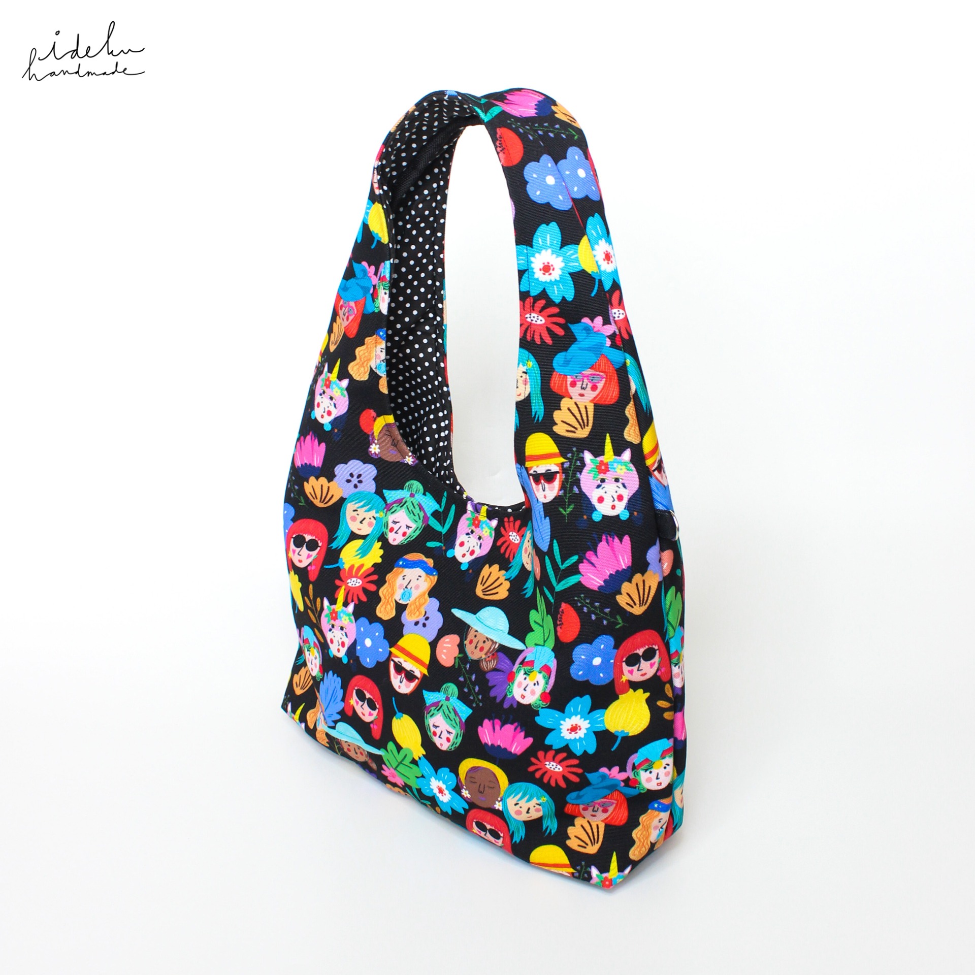 Black Faces Hobo Bag